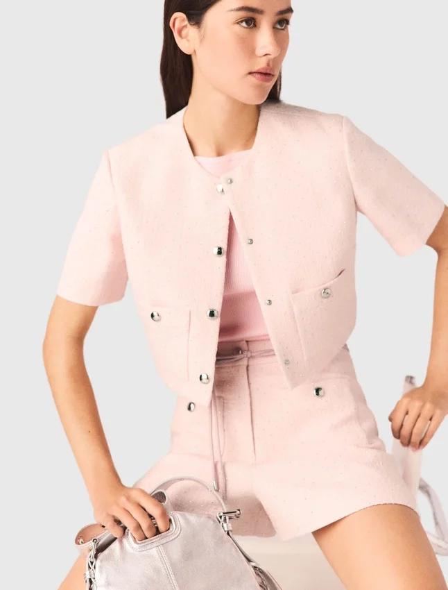 Short-sleeved tweed jacket Short-sleeved tweed jacket