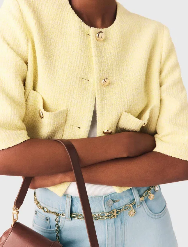 Short-sleeved tweed jacket Short-sleeved tweed jacket
