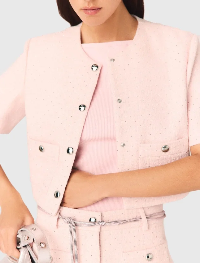 Short-sleeved tweed jacket Short-sleeved tweed jacket