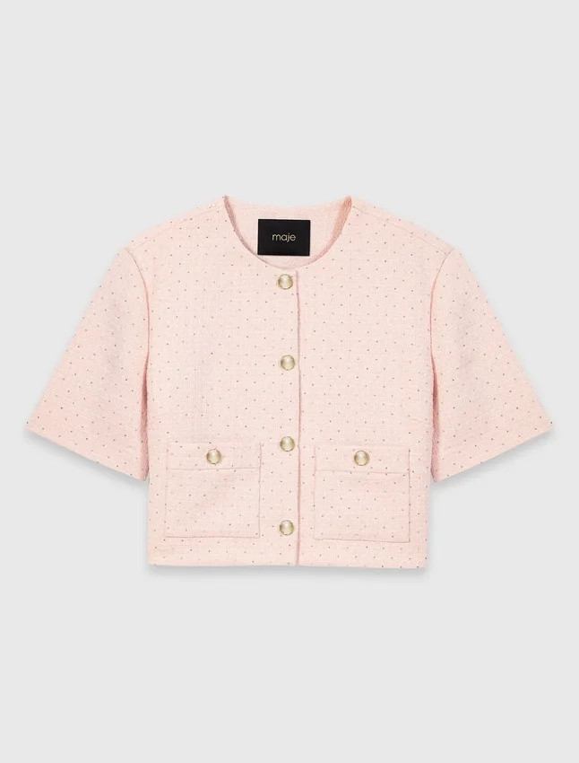 Short-sleeved tweed jacket Short-sleeved tweed jacket
