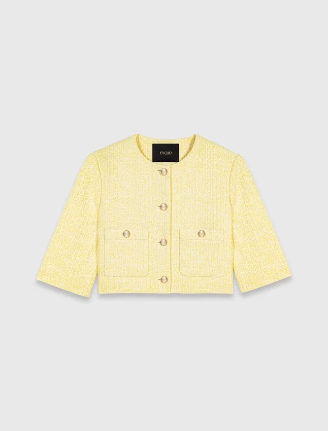 Short-sleeved tweed jacket Short-sleeved tweed jacket