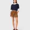 Short suede skirt