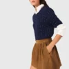 Short suede skirt