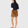 Short suede skirt