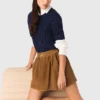 Short suede skirt