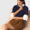 Short suede skirt