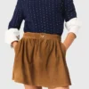 Short suede skirt