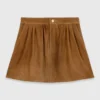 Short suede skirt
