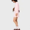 Short topstitched knit skirt