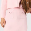 Short topstitched knit skirt