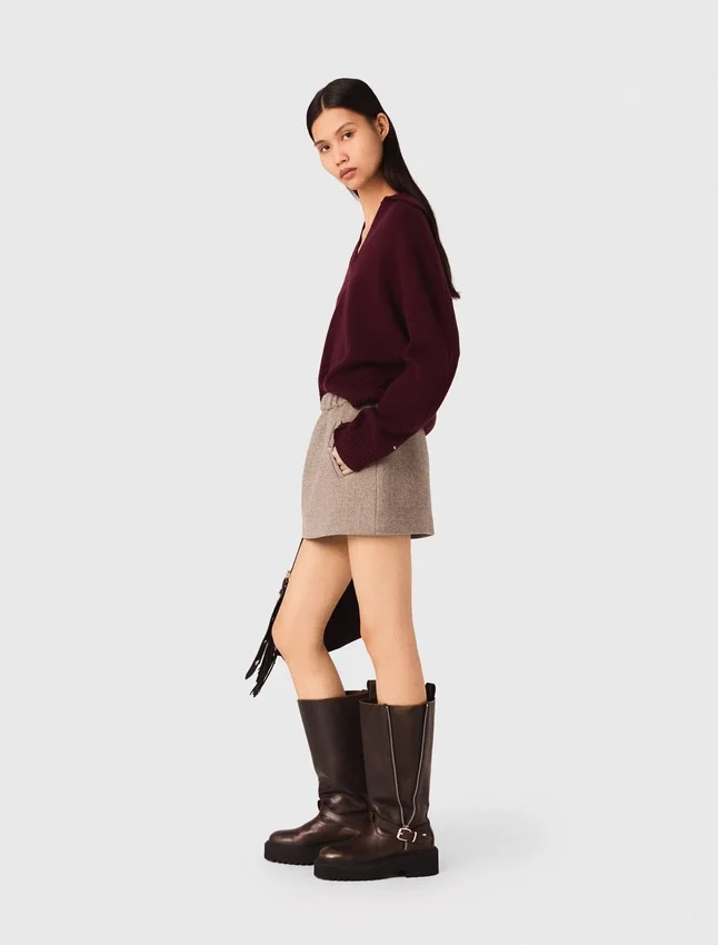 Short wool blend skirt Short wool blend skirt