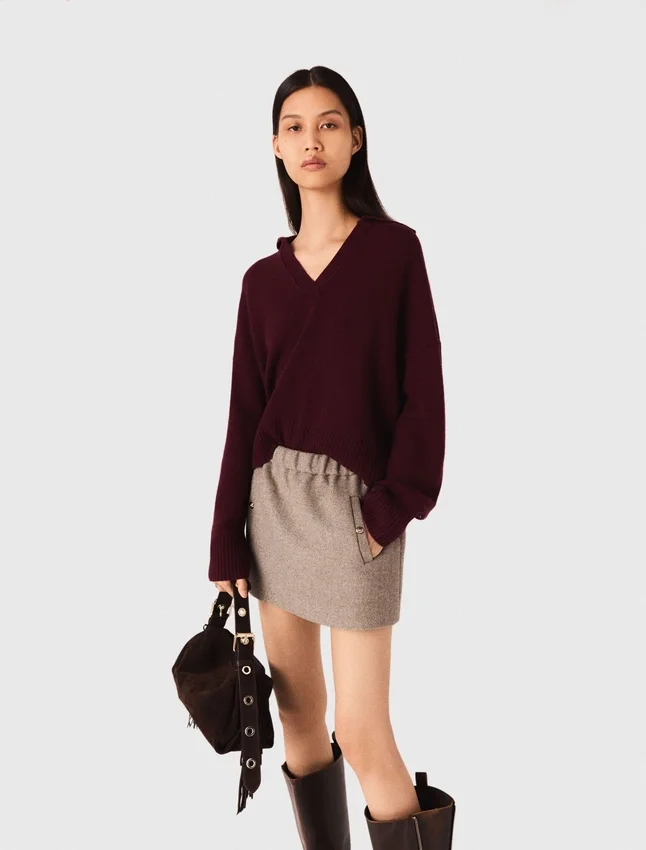 Short wool blend skirt Short wool blend skirt