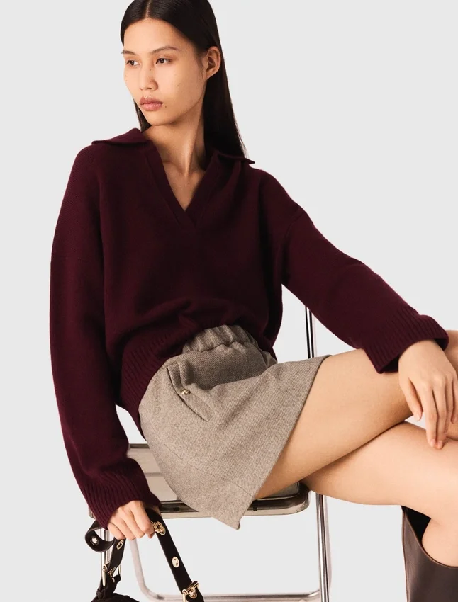 Short wool blend skirt Short wool blend skirt