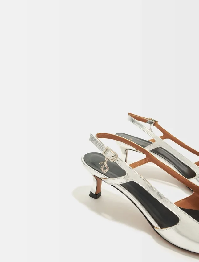 Silver leather strappy heels Silver leather strappy heels