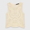 Sleeveless crochet-knit top