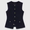 Sleeveless tweed jacket