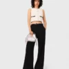 Sleeveless tweed lurex top