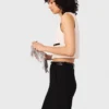 Sleeveless tweed lurex top