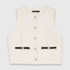 Sleeveless tweed lurex top