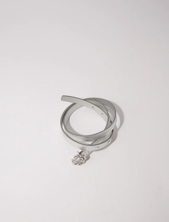 Slim belt with Clover buckle Slim belt with Clover buckle