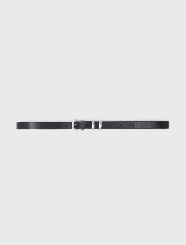Slim belt with diamanté buckle Slim belt with diamanté buckle