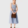 Smocked rhinestone cotton top