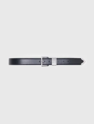 Smooth leather belt