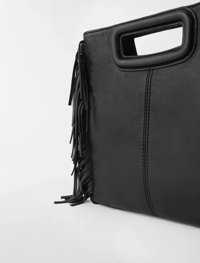 Smooth leather M bag with fringing Smooth leather M bag with fringing