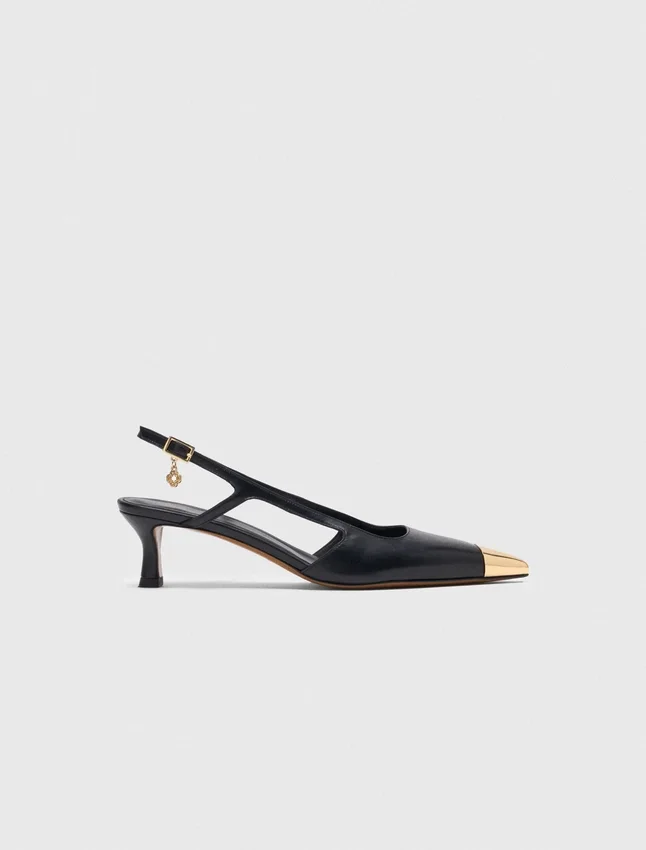 Smooth leather slingback pumps Smooth leather slingback pumps