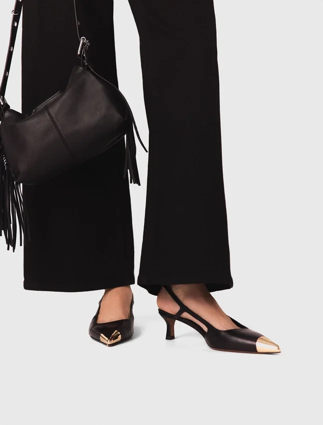 Smooth leather slingback pumps Smooth leather slingback pumps