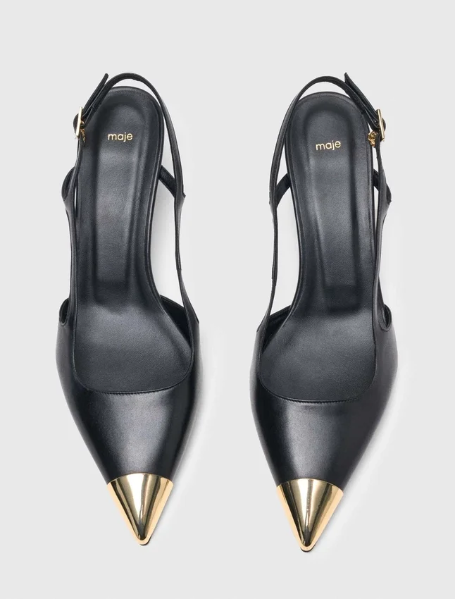 Smooth leather slingback pumps Smooth leather slingback pumps