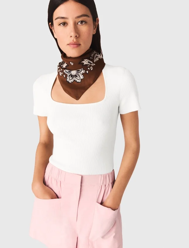 Square-neck ribbed sweater Square-neck ribbed sweater