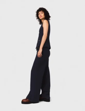 Straight-leg tweed trousers