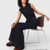 Straight-leg tweed trousers