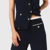 Straight-leg tweed trousers