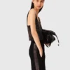 Strappy diamanté knit top