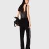 Strappy diamanté knit top