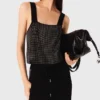 Strappy diamanté knit top