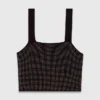 Strappy diamanté knit top