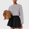 Striped long-sleeved T-shirt