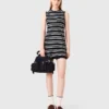 Striped mini crochet dress