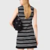 Striped mini crochet dress