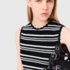 Striped mini crochet dress