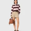 Striped polo sweatshirt