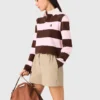 Striped polo sweatshirt