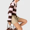 Striped polo sweatshirt