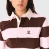 Striped polo sweatshirt