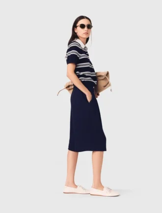 Striped polo with rhinestone collar Striped polo with rhinestone collar