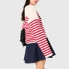 Striped rib knit sweater
