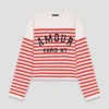 Striped rib knit sweater